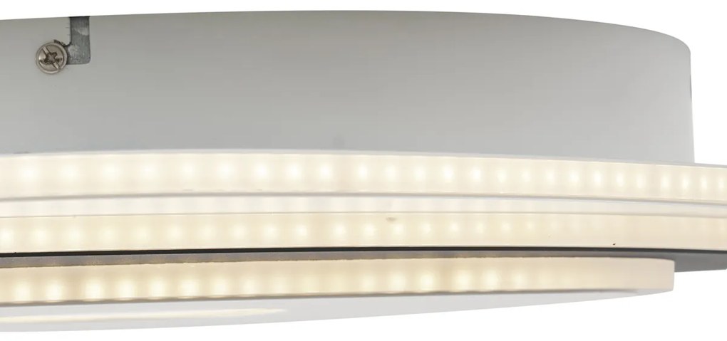 Designerska lampa sufitowa biała z ciemnoszarym organicznym kształtem z LED z możliwością ściemniania - Taylor