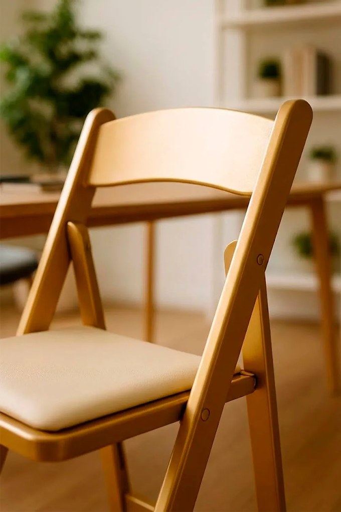 Pakiet 4 skadanych krzese Galowych z poduszk ze zotym efektem