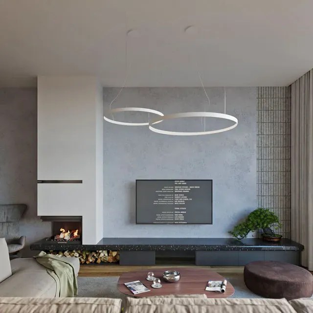 Biała lampa wisząca ring LED S6-K29