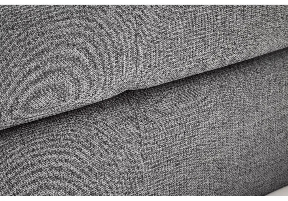 Szare tapicerowane łóżko dwuosobowe ze schowkiem ze stelażem 140x200 cm Lotte – Meise Möbel