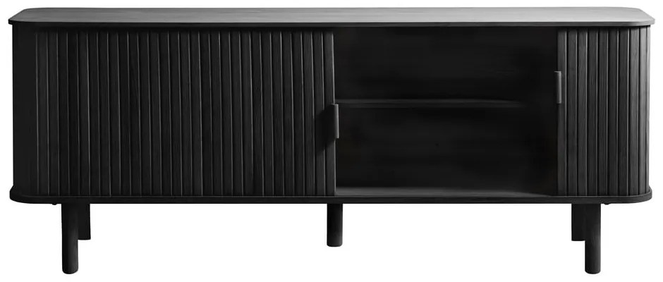 Czarna szafka pod TV w dekorze dębu 160x56 cm Cavo – Unique Furniture