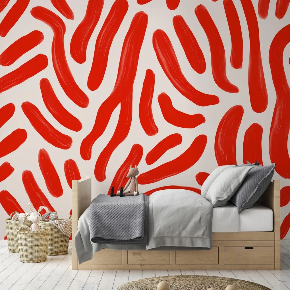 Fototapeta - Czerwone pociągnięcia pędzla (196x136 cm)