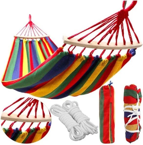 Kolorowy hamak dla 2 osób 190x150 cm