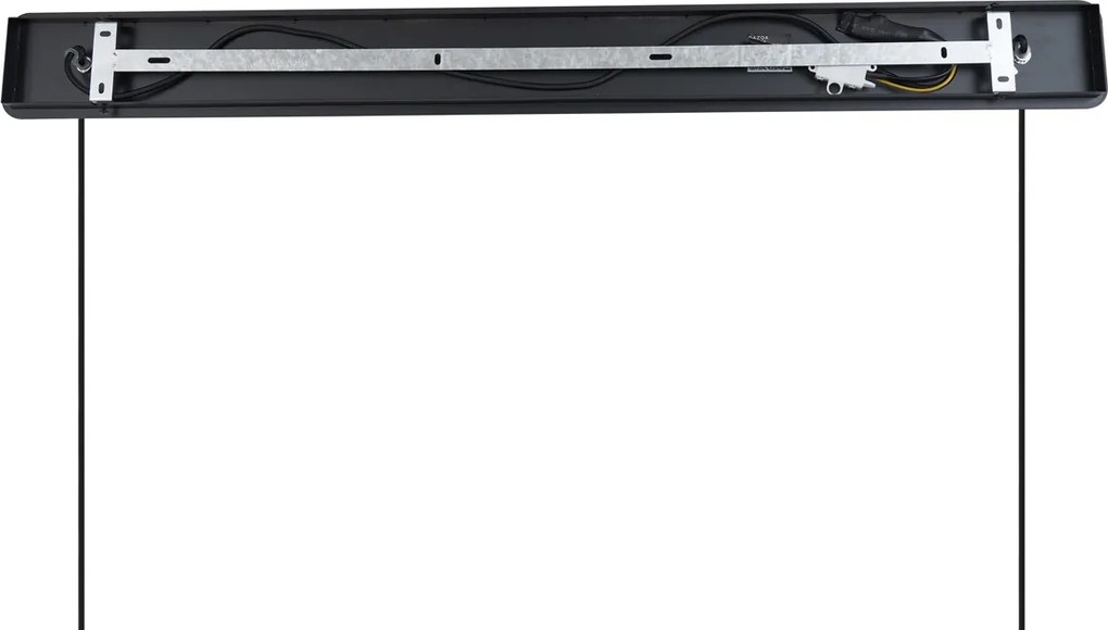 Lampa wisząca Japandi czarna z brązowym materiałowym kloszem 2-źródła światła - Bida