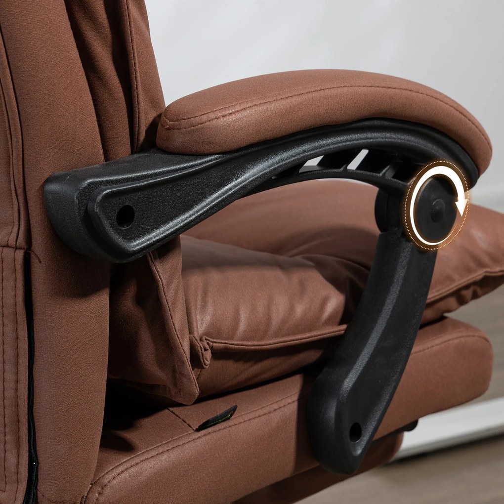 Vinsetto Fotel biurowy ergonomiczny z masażem i ogrzewaniem regulowany nowoczesny design brązowy | Aosom PL