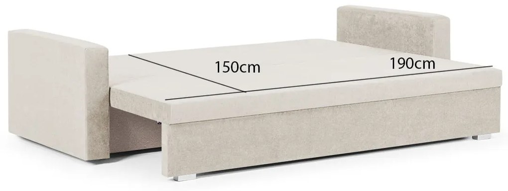 Kanapa sofa 3 os z funkcją spania DELTA Cappuccino