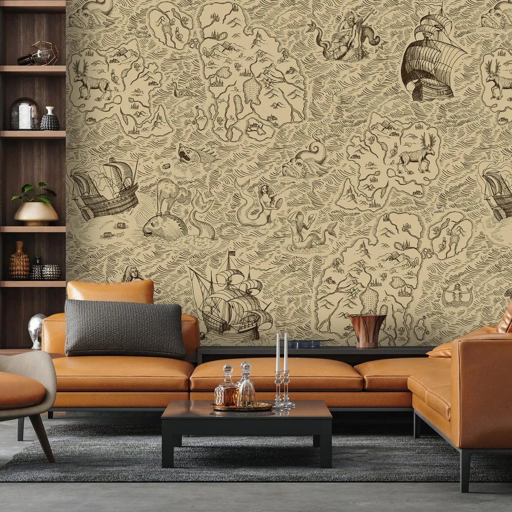 Fototapeta - Mapa w stylu vintage (196x136 cm)