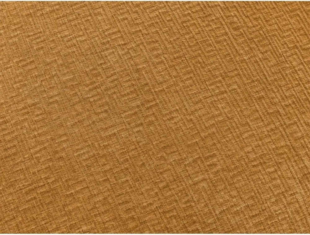 Musztardowa rozkładana sofa do spania z tkaniny szenilowej 220 cm Hugo – Bobochic Paris