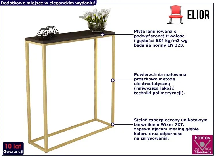 Nowoczesna konsola złoty + czarny D9-E46