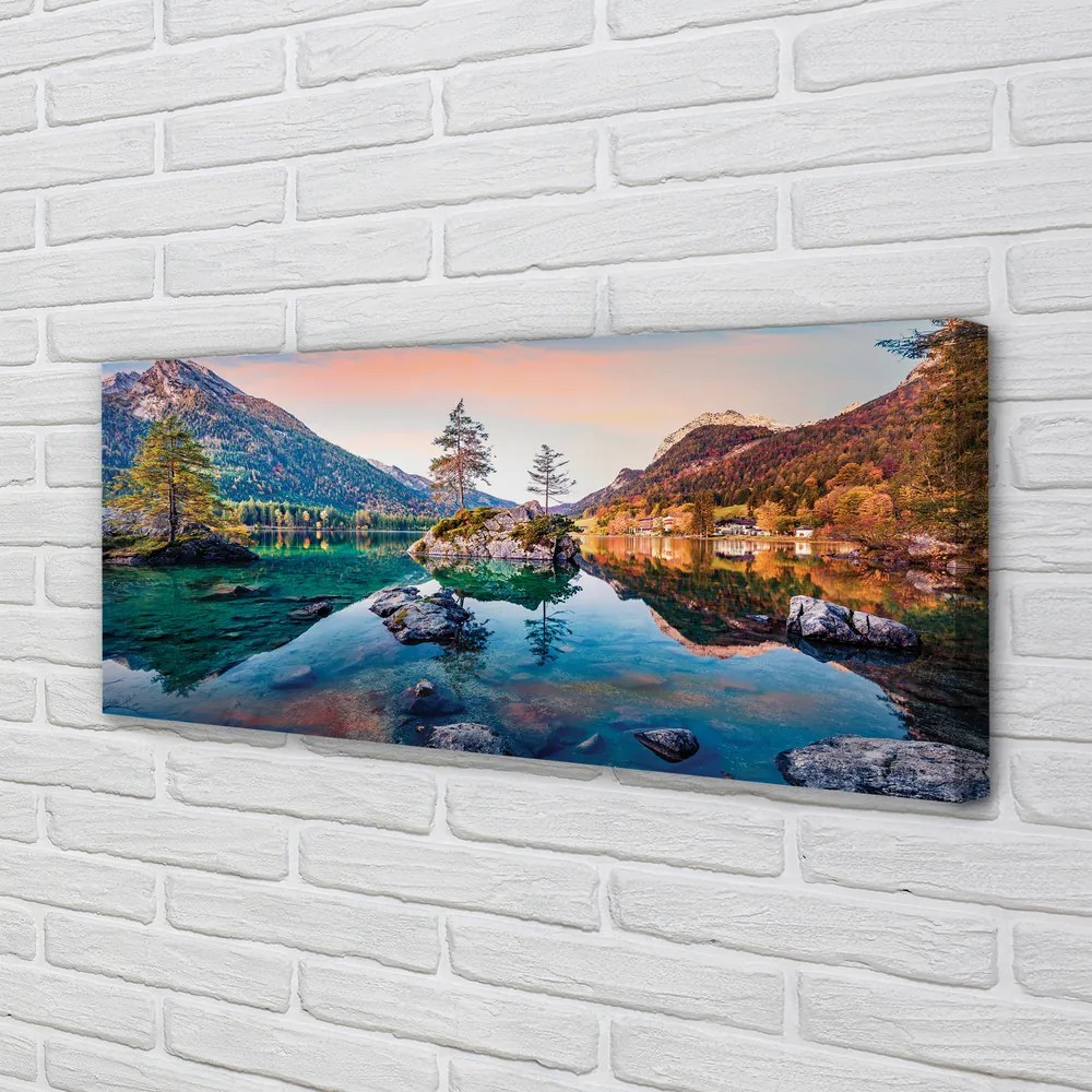Duży obraz na płótnie Jesienne Alpy nad Lustrem Jeziora