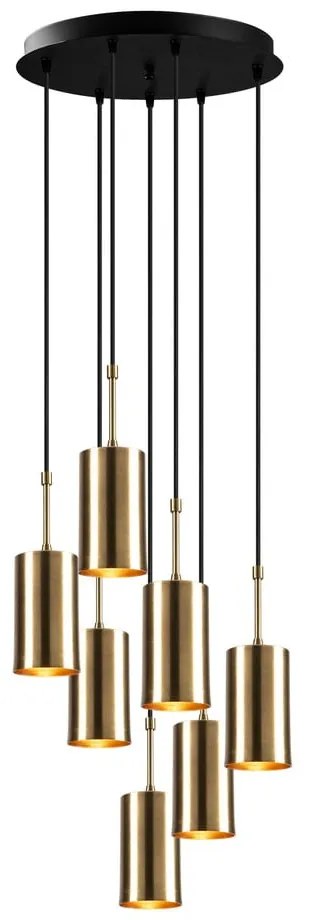 Lampa wisząca z 7 kloszami w kolorze złota Opviq lights Kem Tube