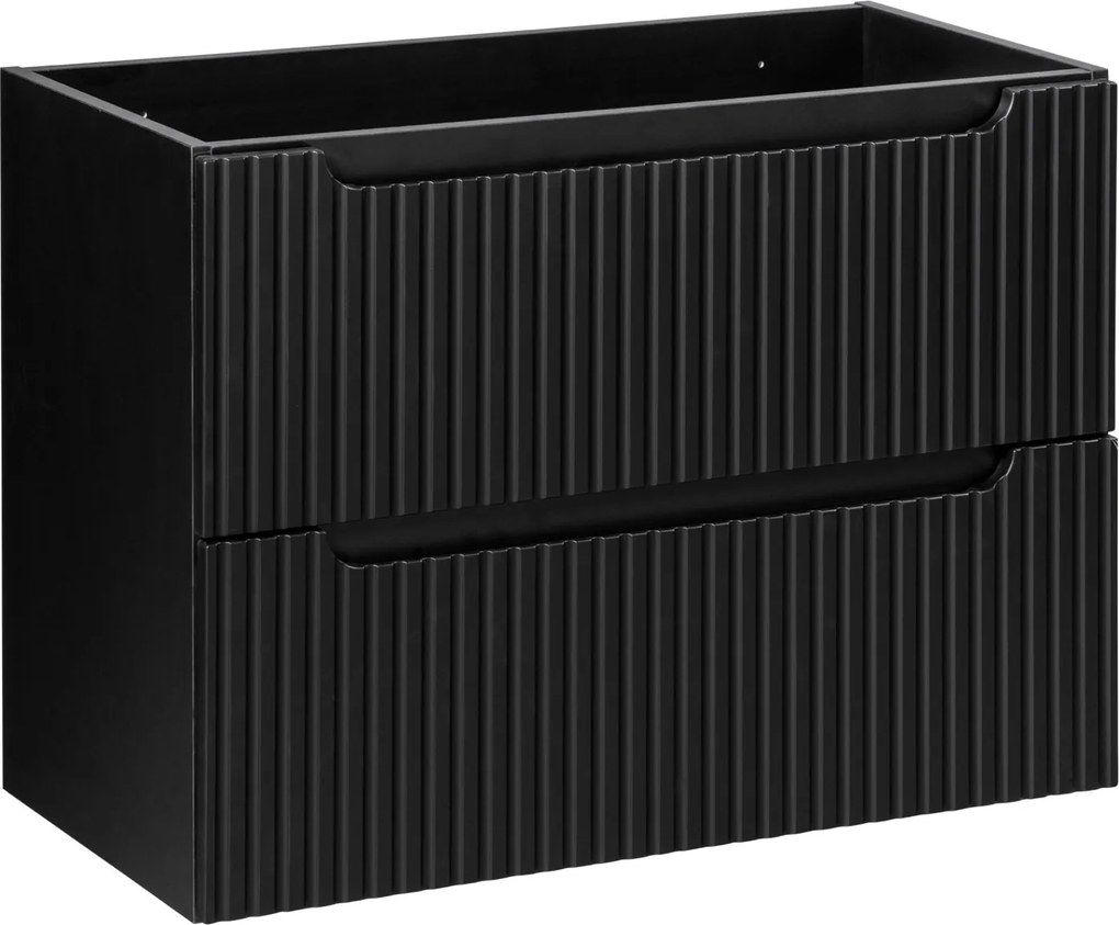 Wisząca szafka umywalkowa 2 szuflady Nova 80 cm, czarny mat