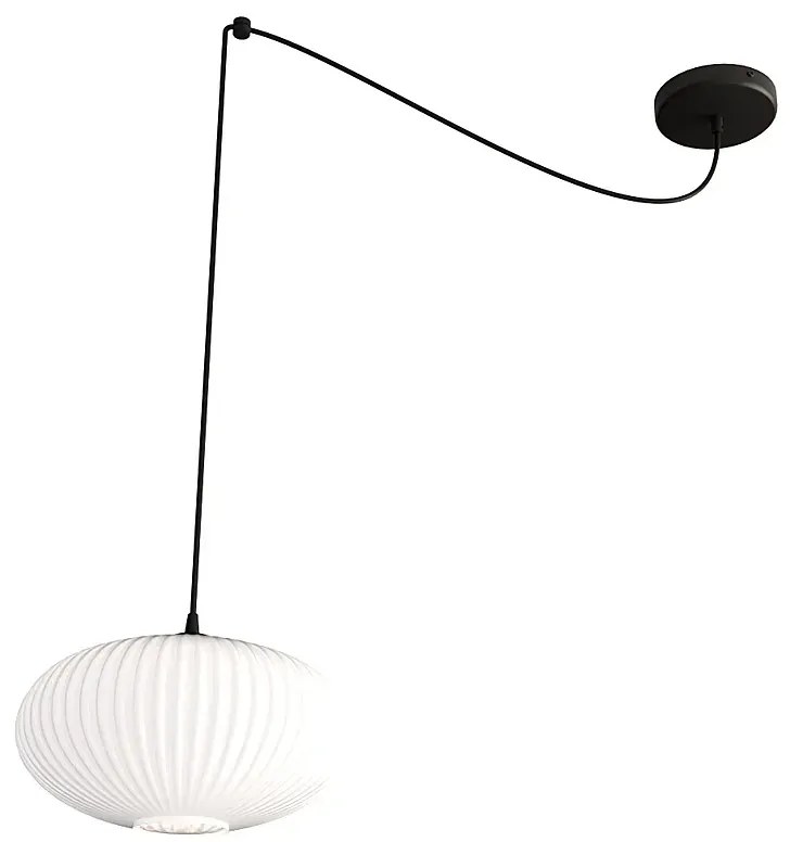 Nowoczesna lampa wisząca pająk z mlecznym kloszem - D169 B5-S43