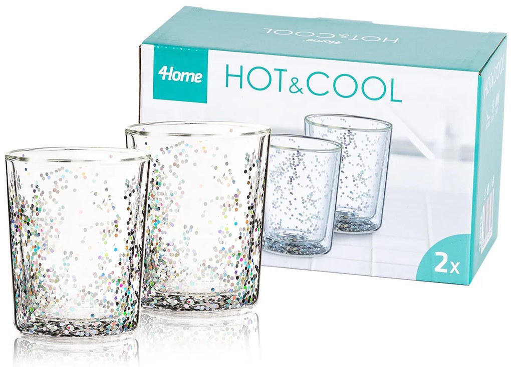 4Home Szklanka termiczna Hot&Cool Sparkle 250 ml, 2 szt.