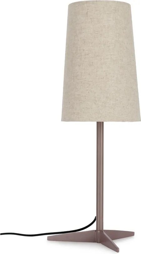 Beżowa metalowa lampa stołowa z tekstylnym kloszem (wysokość 60 cm) Assam – Bizzotto