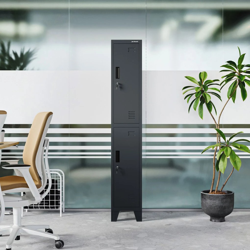 Szafka BHP ubraniowa pracownicza antracytowa BARTEK 1 Plus 292 x 1720 x 450 mm