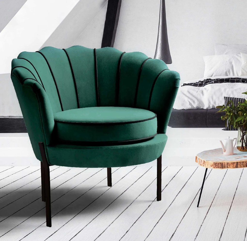 Velvetowy fotel w stylu glamour Angelo