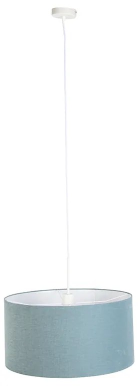 Lampa wisząca biała z niebieskim kloszem 50 cm - Combi 1 Nowoczesny Oswietlenie wewnetrzne
