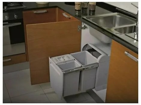 Elletipi Wbudowany kosz na śmieci CITY - wysuwany, 18 + 12 + 12 + 8 l