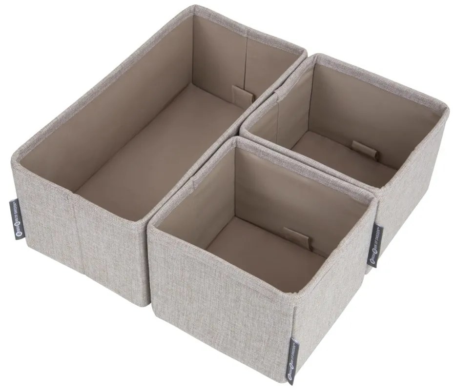 Zestaw 3 beżowych organizerów Bigso Box of Sweden Drawer