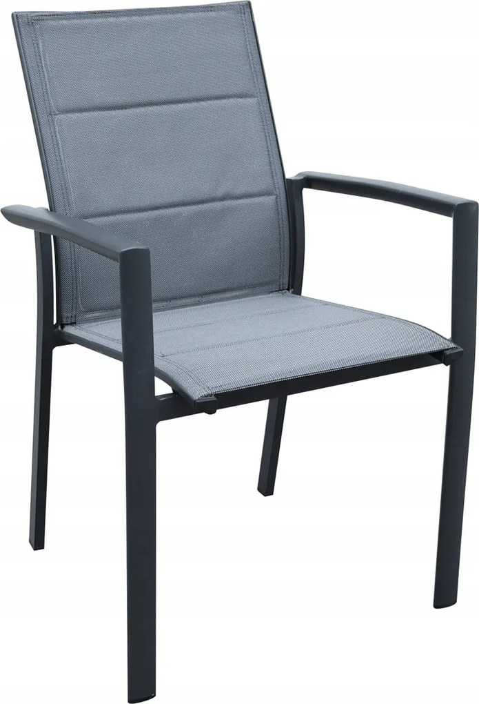 Krzesło ogrodowe aluminiowe antracyt 56x65x88 cm komfortowe wytrzymałe