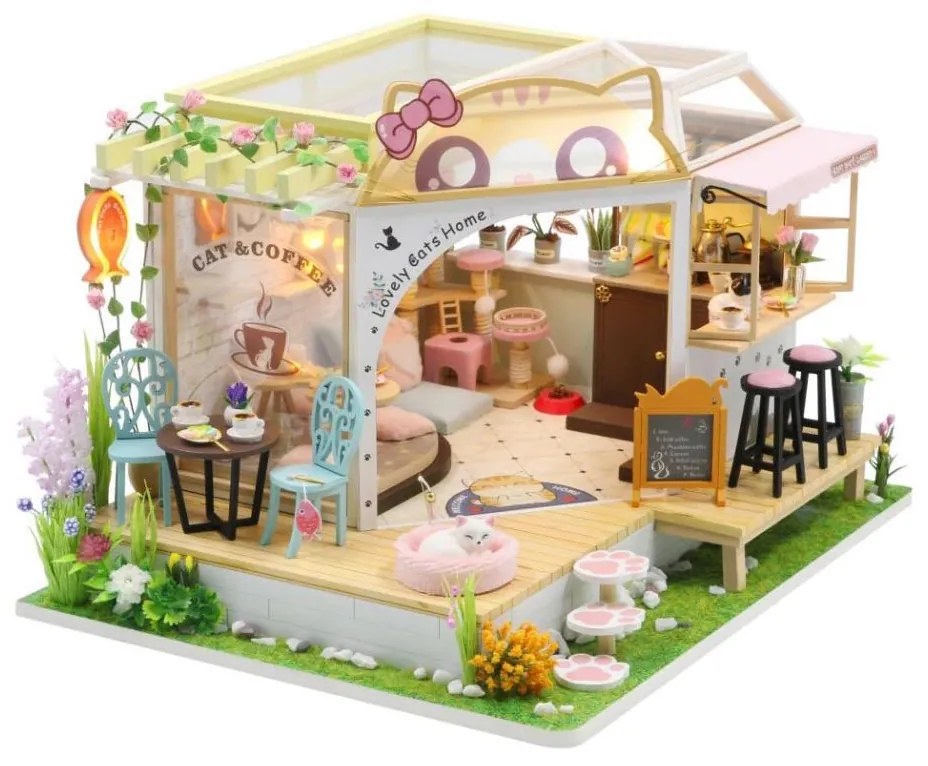 2Kids Toys -&nbsp;Domek dla dzieci Kocia kawiarnia z ogródkiem 2xAAA