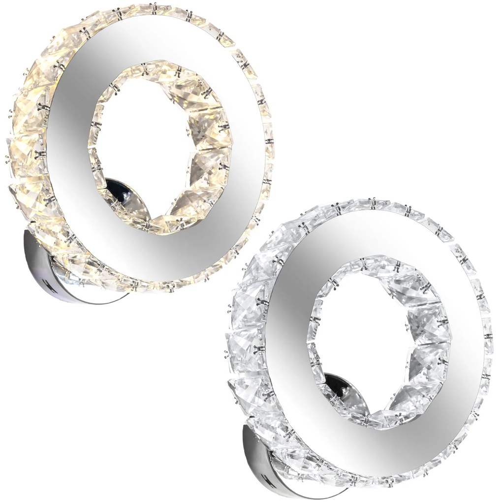 Lampa ścienna kinkiet kryształowy led okrągły APP413-W APP414-W