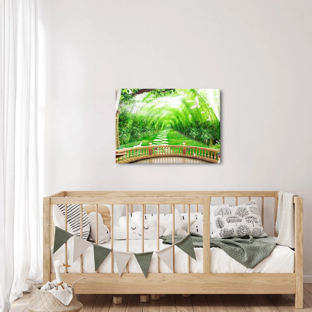 Obraz - Widok na tropikalny ogród (70x50 cm)