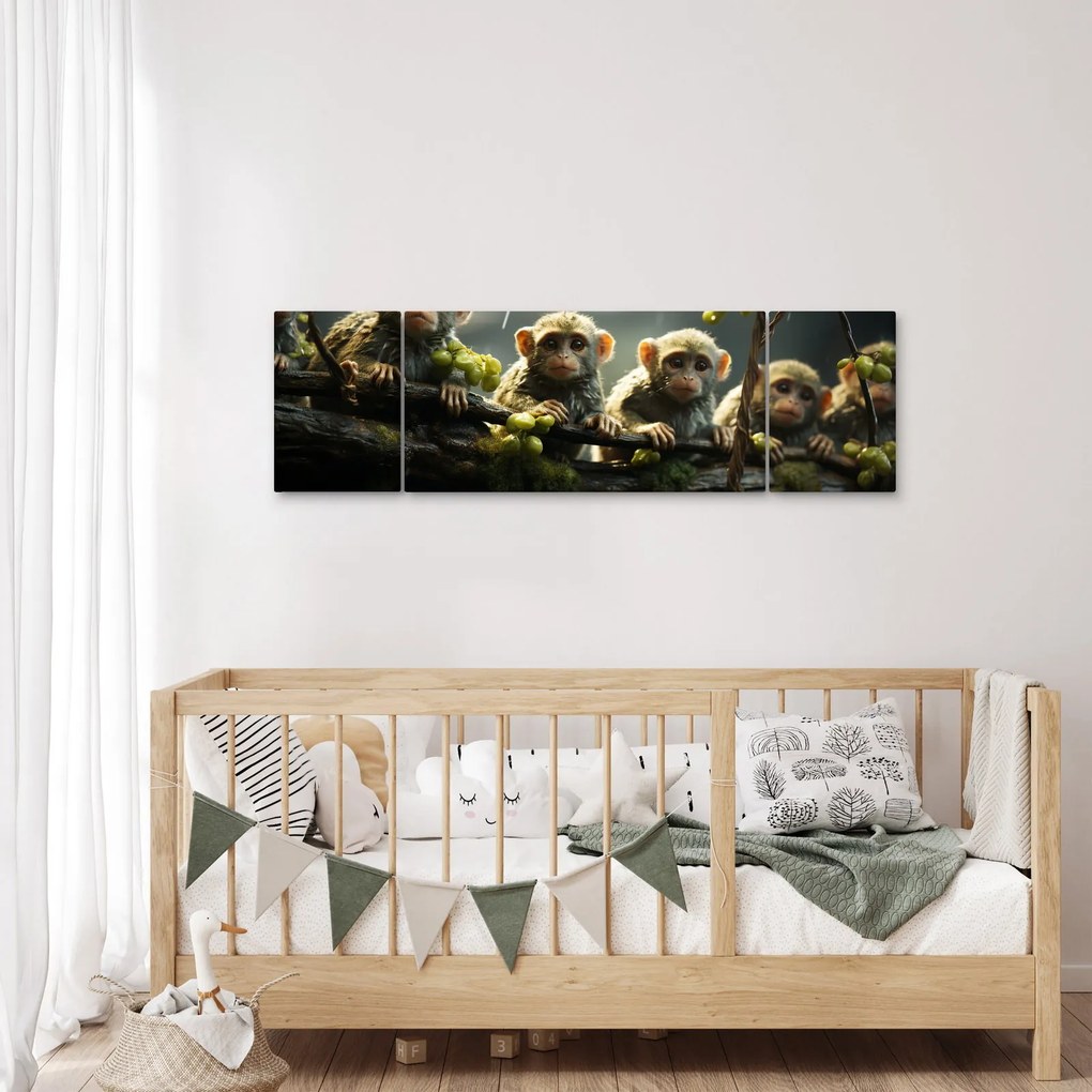 Obraz - Małpy (170x50 cm)