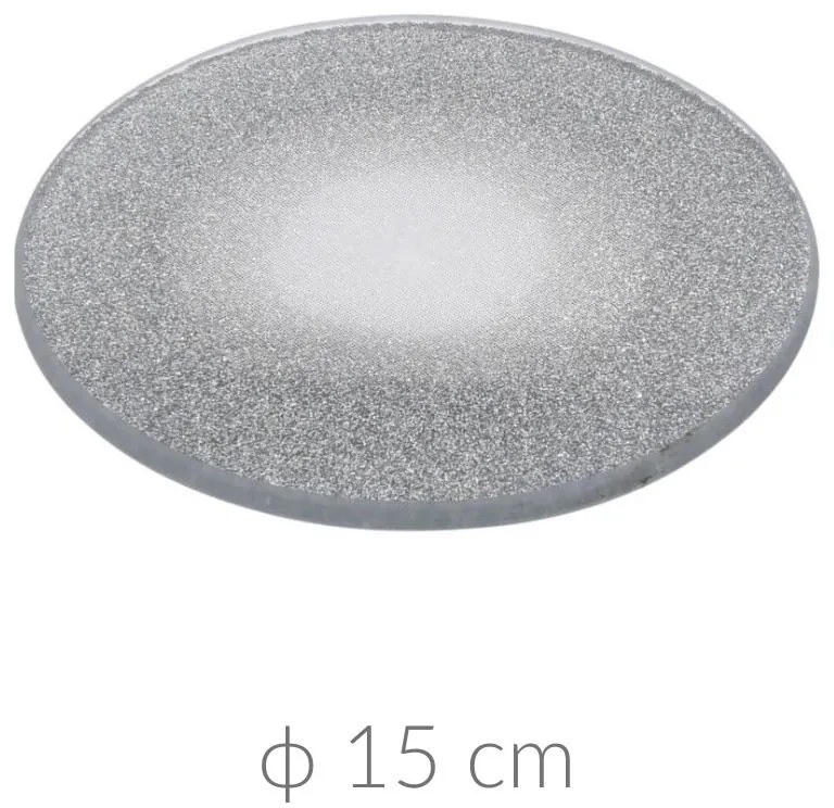 Talerz dekoracyjny, srebrny brokatowy