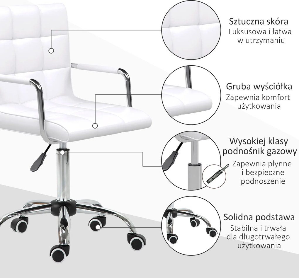 Vinsetto fotel biurowy z masażem i podgrzewaniem podnóżek regulowany ergonomiczny do 120kg brązowy | Aosom PL