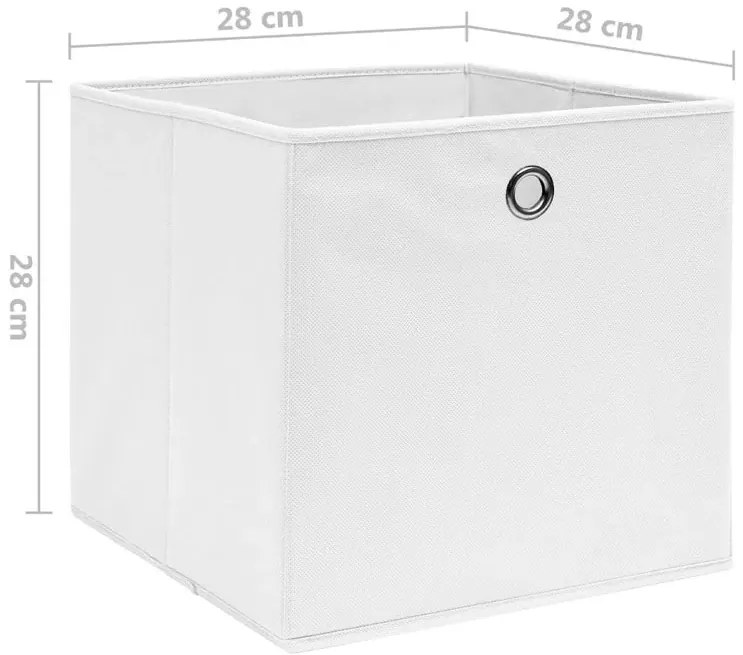 Zestaw 4 sztuk białych do przechowywania pudełek C9-E97