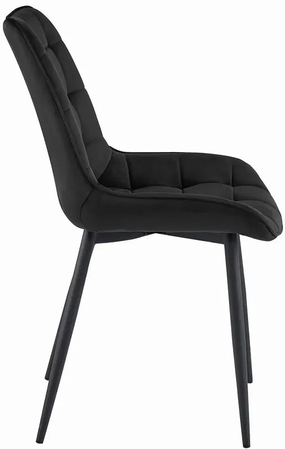 Welurowe czarne pikowane krzesło S2-W60