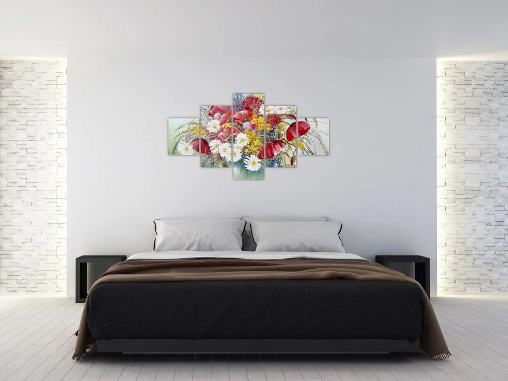 Obraz wazonu z dzikimi kwiatami (125x70 cm)