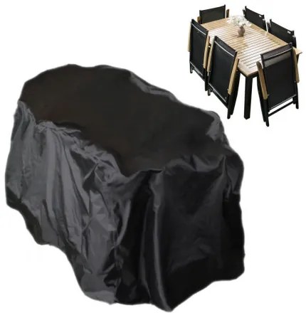 Czasza parasola ochronny na stół 150x90 cm + 4 do 6 rozkładanych krzeseł