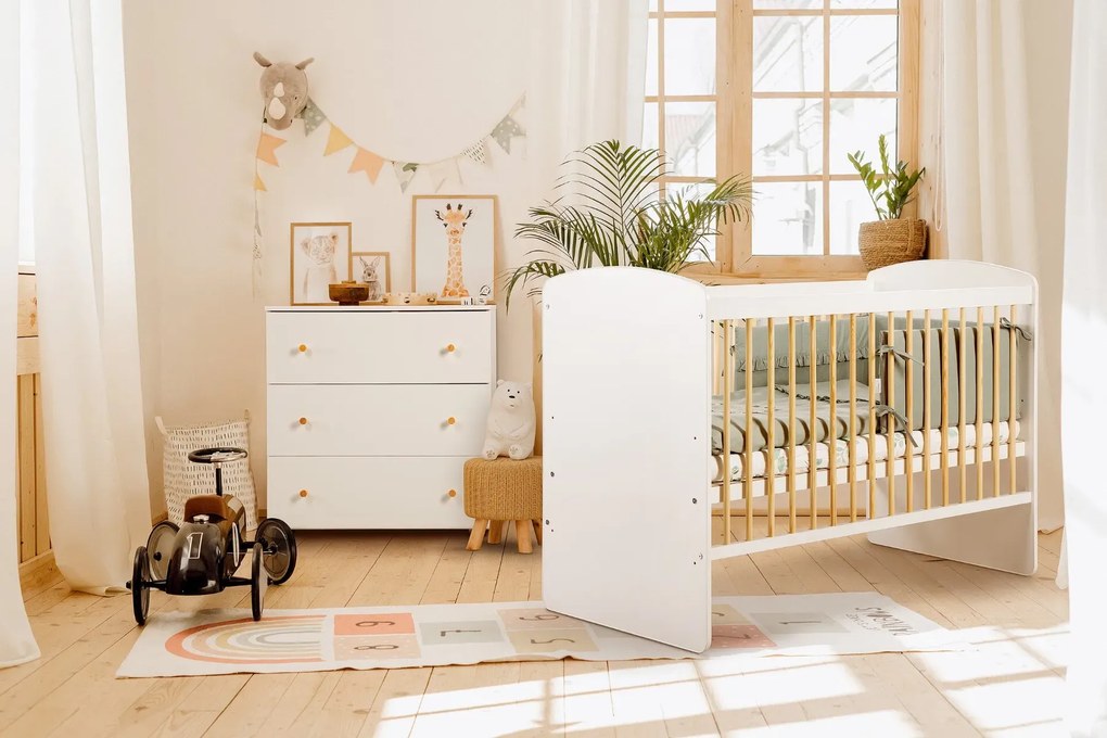 Komoda dla dzieci KAROLINA 80cm biała z przewijakiem LITTLE SKY