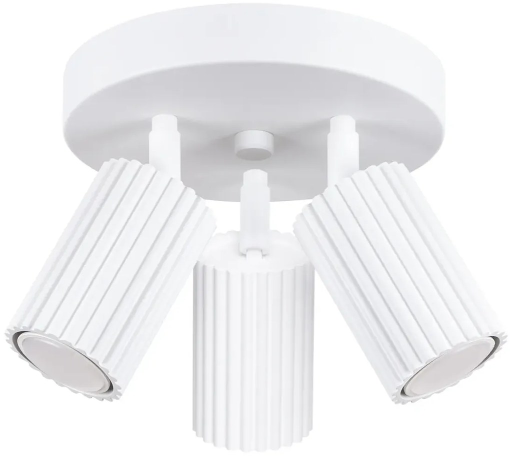 Plafon trzypunktowy KARBON 3P biały okrągły SOLLUX  LIGHTING