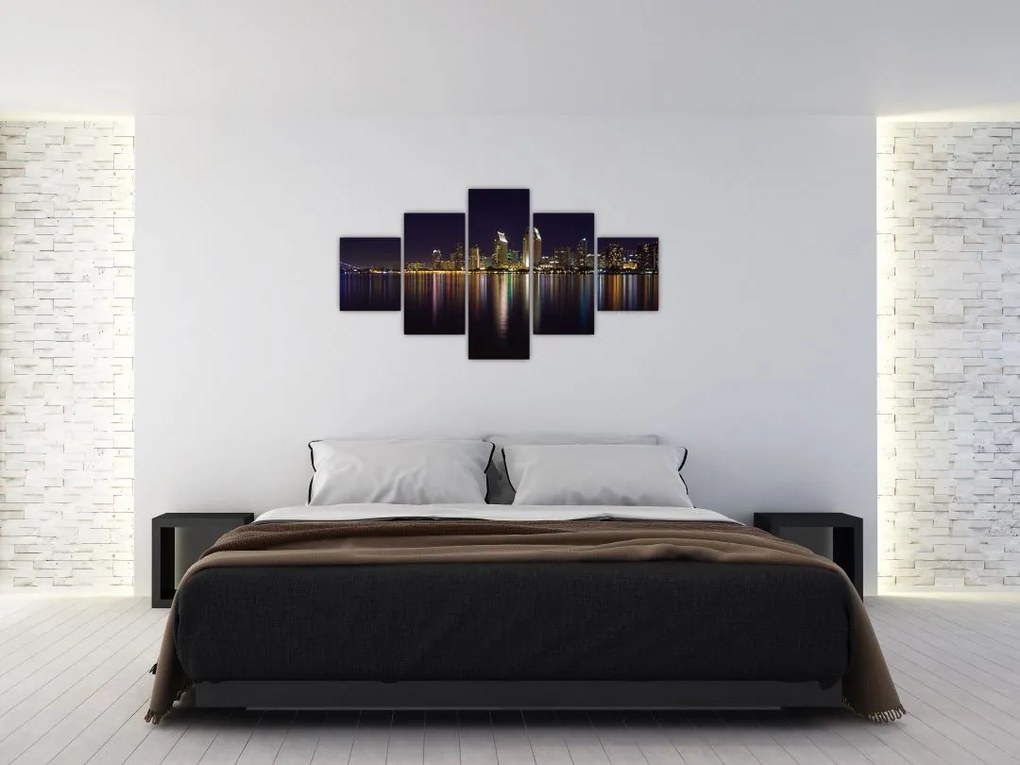 Obraz miasta nocą (125x70 cm)