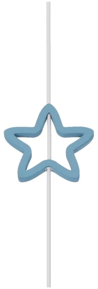 Biało-jasnoniebieska lampa wisząca z tekstylnym kloszem Single – Candellux Lighting