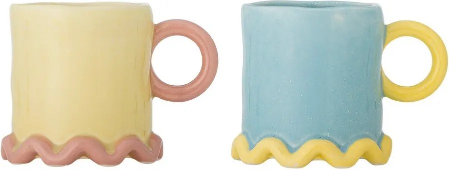 Jasnożółte/jasnoniebieskie kubki zestaw 2 szt. ceramiczne 350 ml Polly – Bloomingville