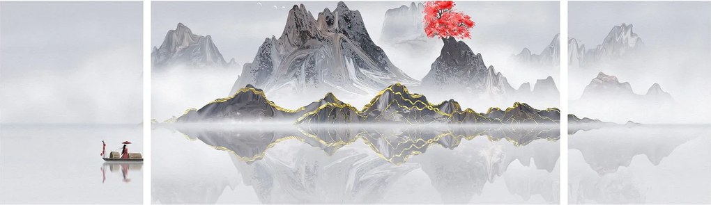 Obraz - Góry we mgle (170x50 cm)