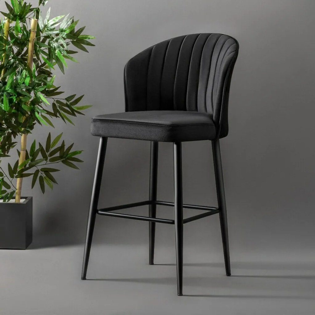 Zestaw krzeseł barowych Rubi Black and Black, 2 szt., 2 szt.