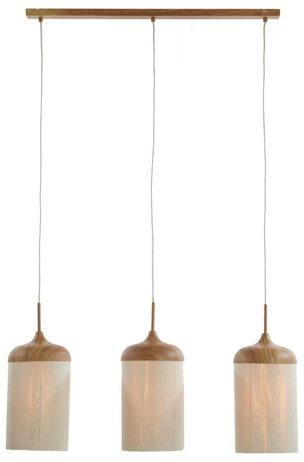 Lampa wisząca w naturalnym kolorze z tekstylnym kloszem Dania – Light &amp; Living