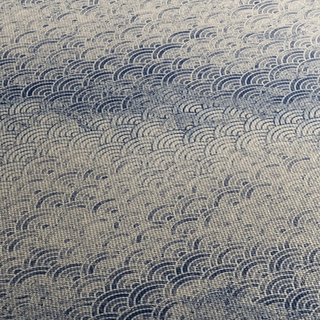 Obraz - Wzór fali (z zegarem) (90x30 cm)
