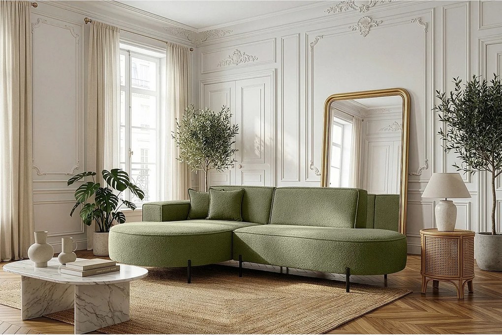 Narożnik Parma Studio Hills, do salonu, tkanina Quelle, lewy, zielony (38)