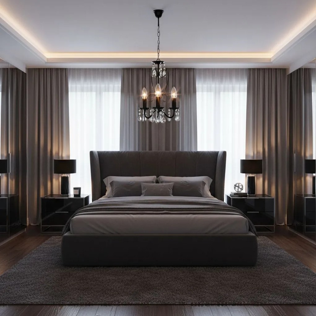 LAMPA SUFITOWA WISZĄCA EBT013-3CP CZARNA