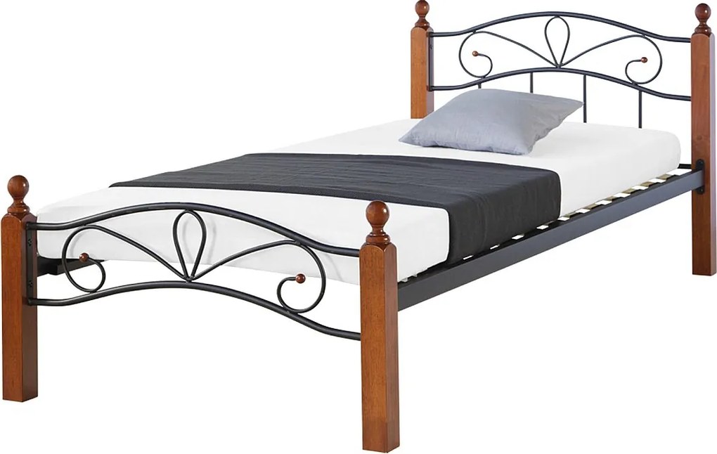 Łóżko 90x200x12 cm Czarnobrązowe