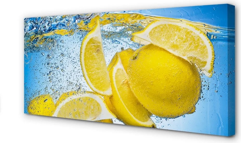 Zdjęcie na płótnie Cytryny Zanurzone w Wodzie