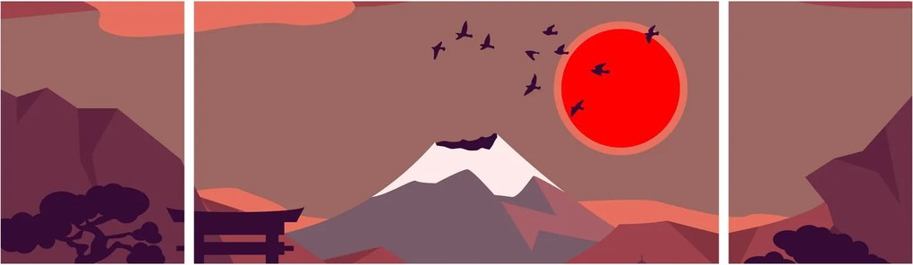 Obraz - Ilustracja góry Fuji (170x50 cm)