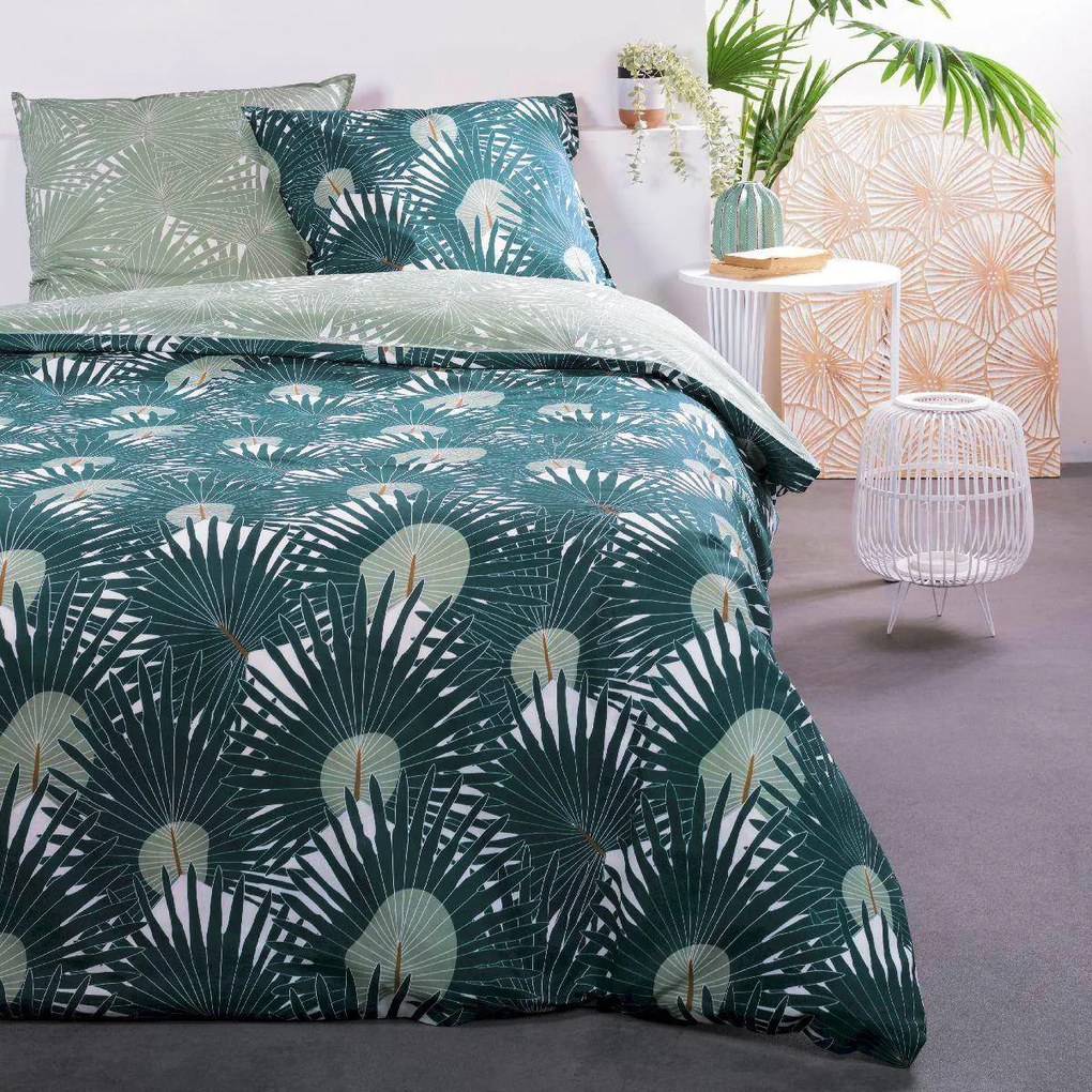 Pościel bawełniana Tropical Vibe, dwustronna, 220 x 240 cm